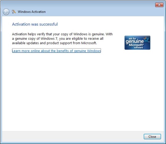 Activating Windows 7 Step 6